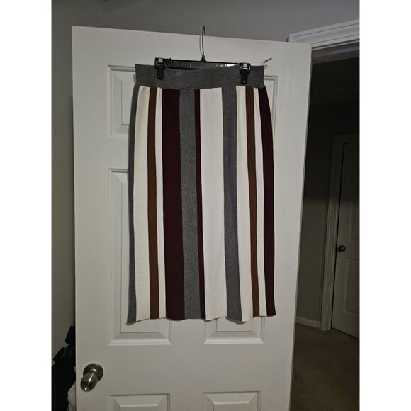 Shein Plus Size Striped Sweater Knit Skirt 1XL Long Casual - Picture 2 of 5